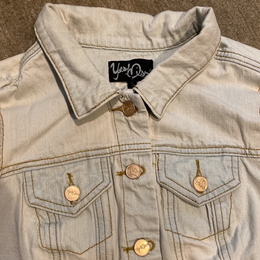 ~Yes! Miss~ Light Hi-Lo Light Wash Denim Collared Vest